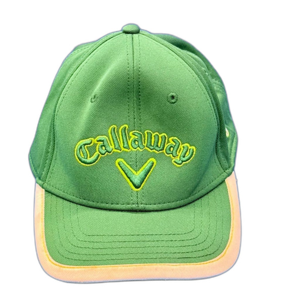 Callaway Golf Green adjustable baseball Cap with Yellow Trim embroidered - Picture 1 of 9